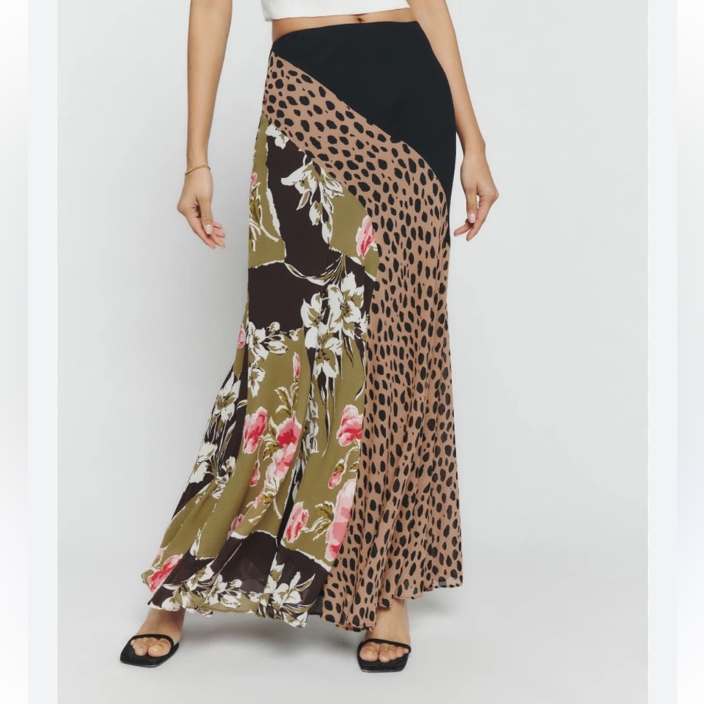 BNWT Reformation The Sadie Maxi Skirt in Bobcat Jalisco
